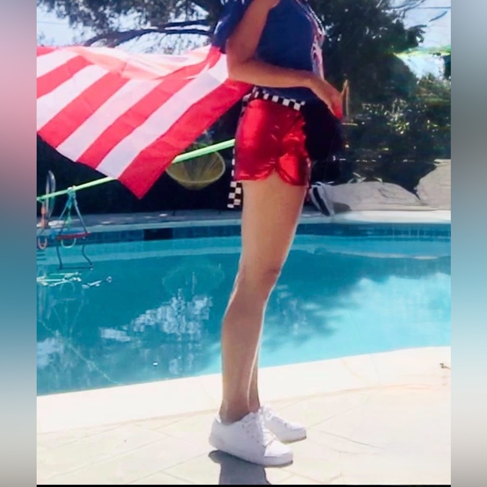 Red Shiny Shorts